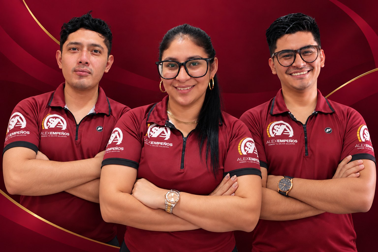 Equipo de valuación y atención a clientes de la sucursal María Luisa